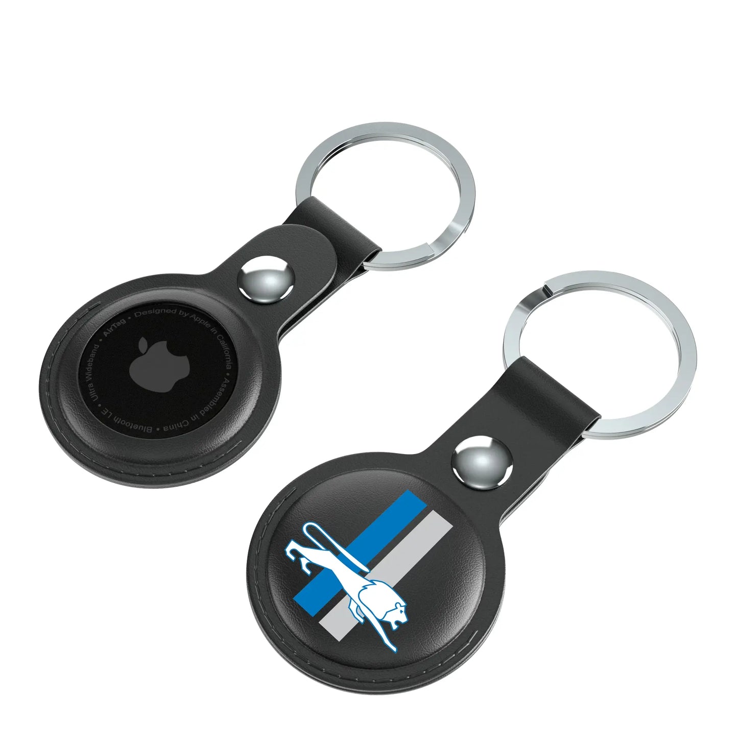 Detroit Lions Retro Insignia Black Airtag Holder 2-Pack