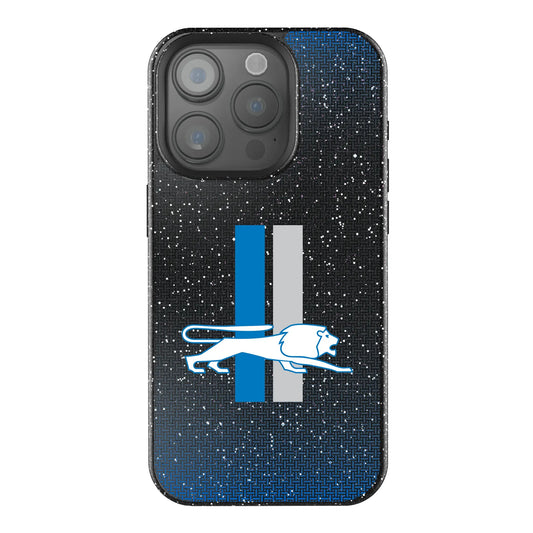 Detroit Lions Retro Linen Black Bling Phone Case for Apple iPhone