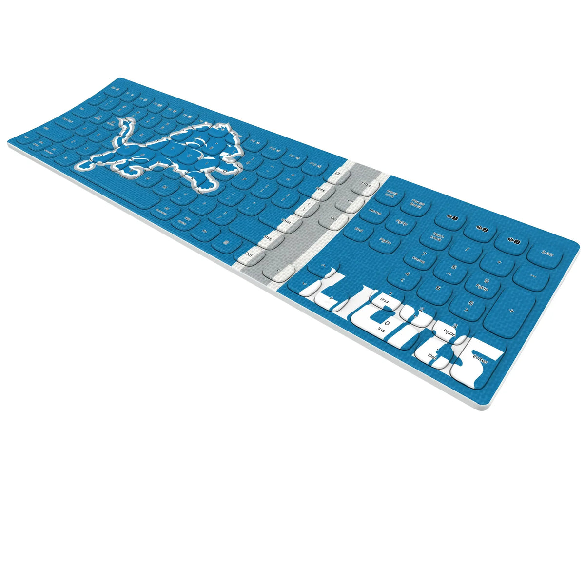 Detroit Lions Stripe Curved Wireless Keyboard