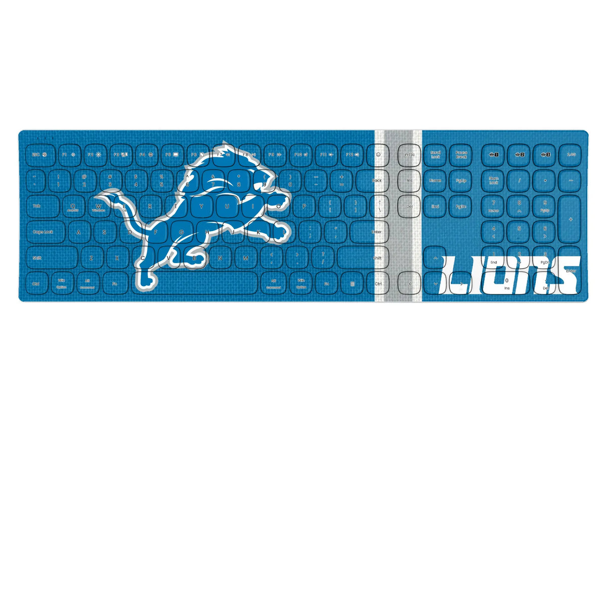 Detroit Lions Stripe Curved Wireless Keyboard