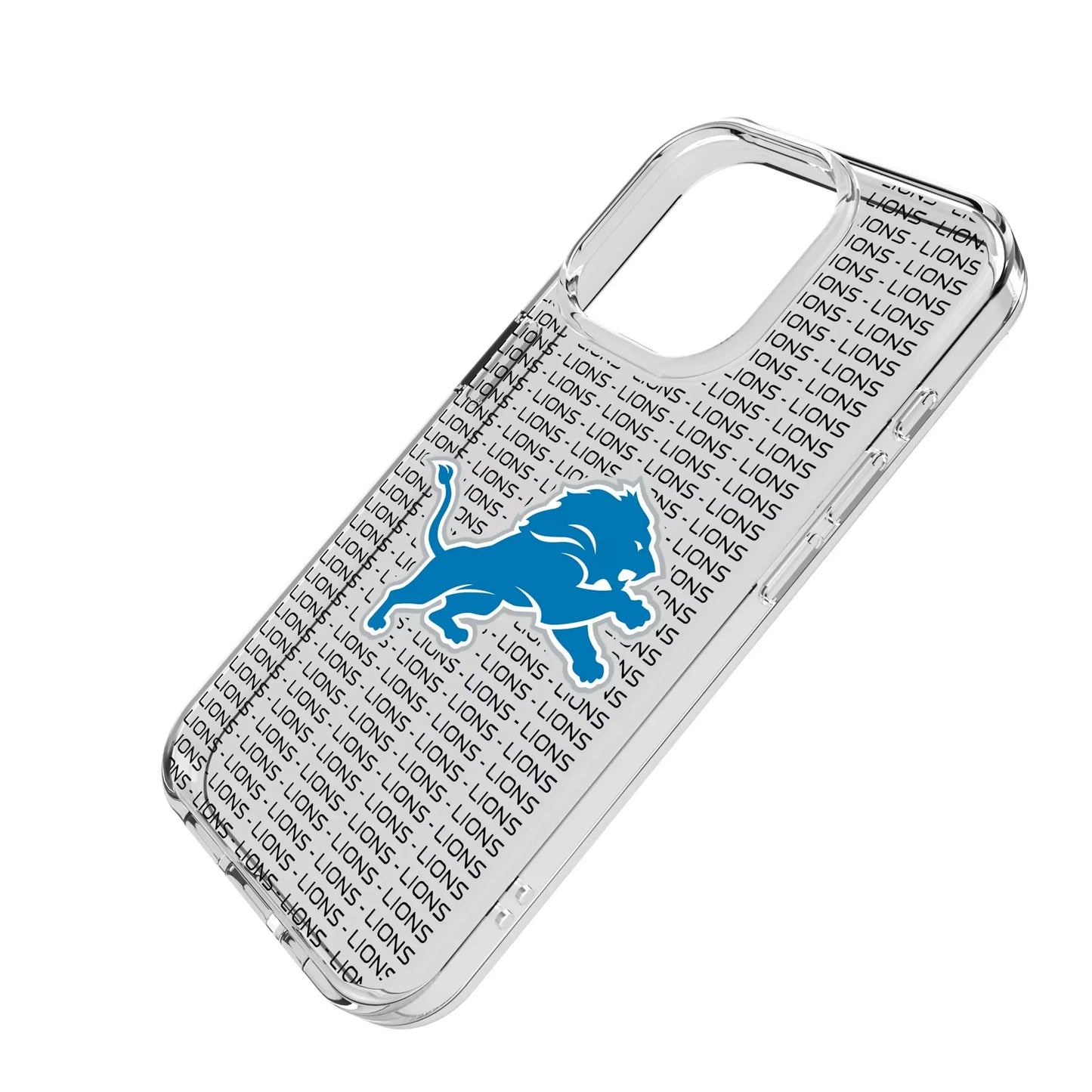 Detroit Lions Text Backdrop Clear Phone Case for Apple iPhone