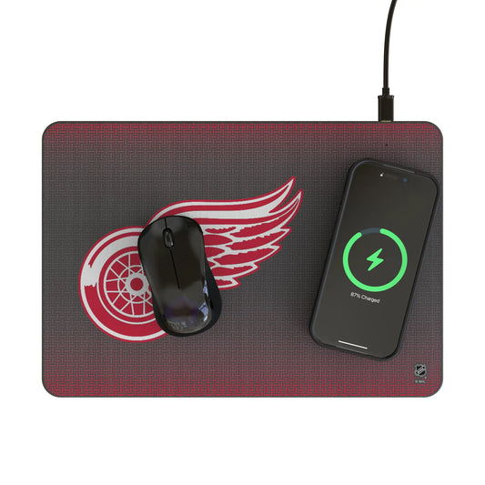 Detroit Red Wings Linen 15-Watt Wireless Charger and Mouse Pad