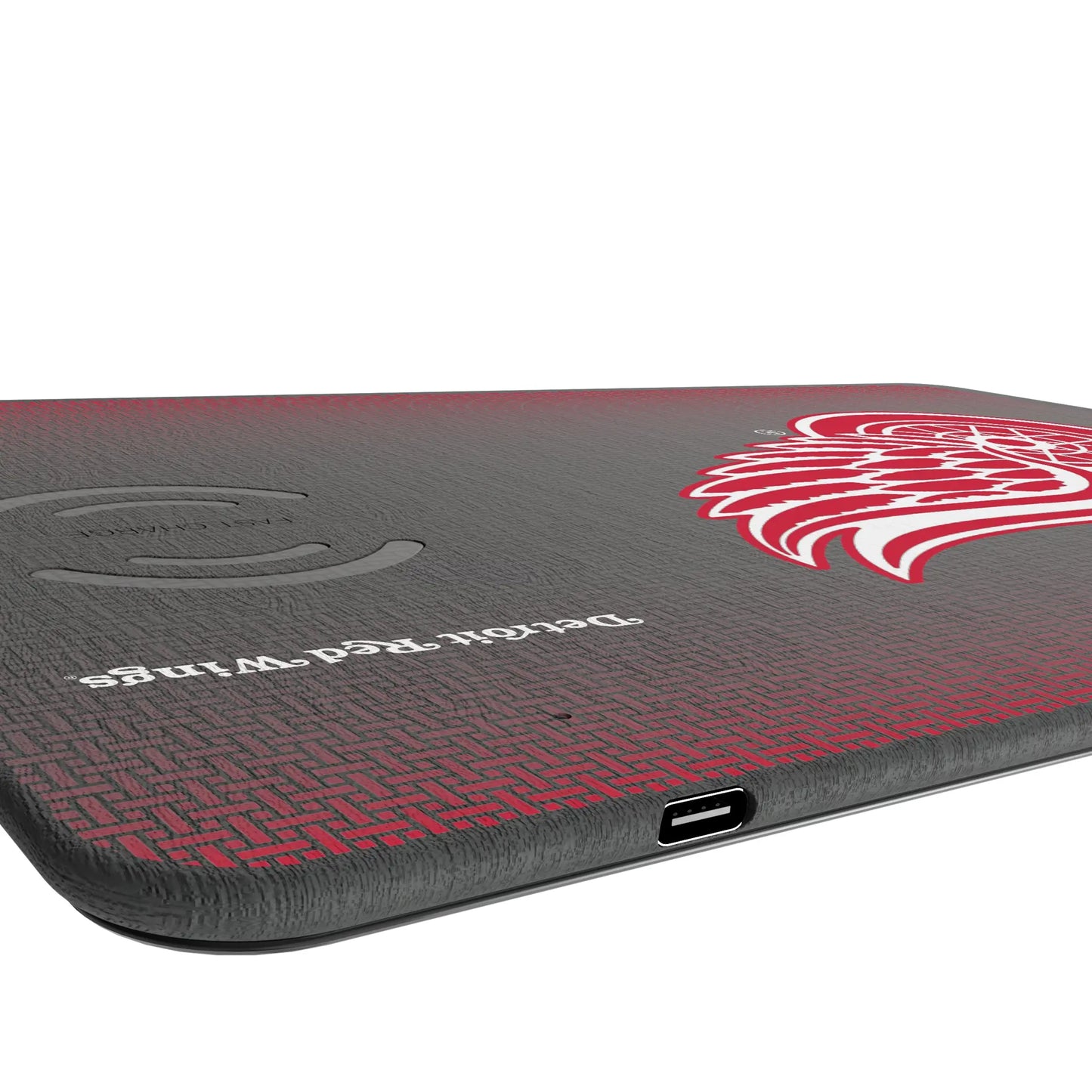Detroit Red Wings Linen 15-Watt Wireless Charger and Mouse Pad