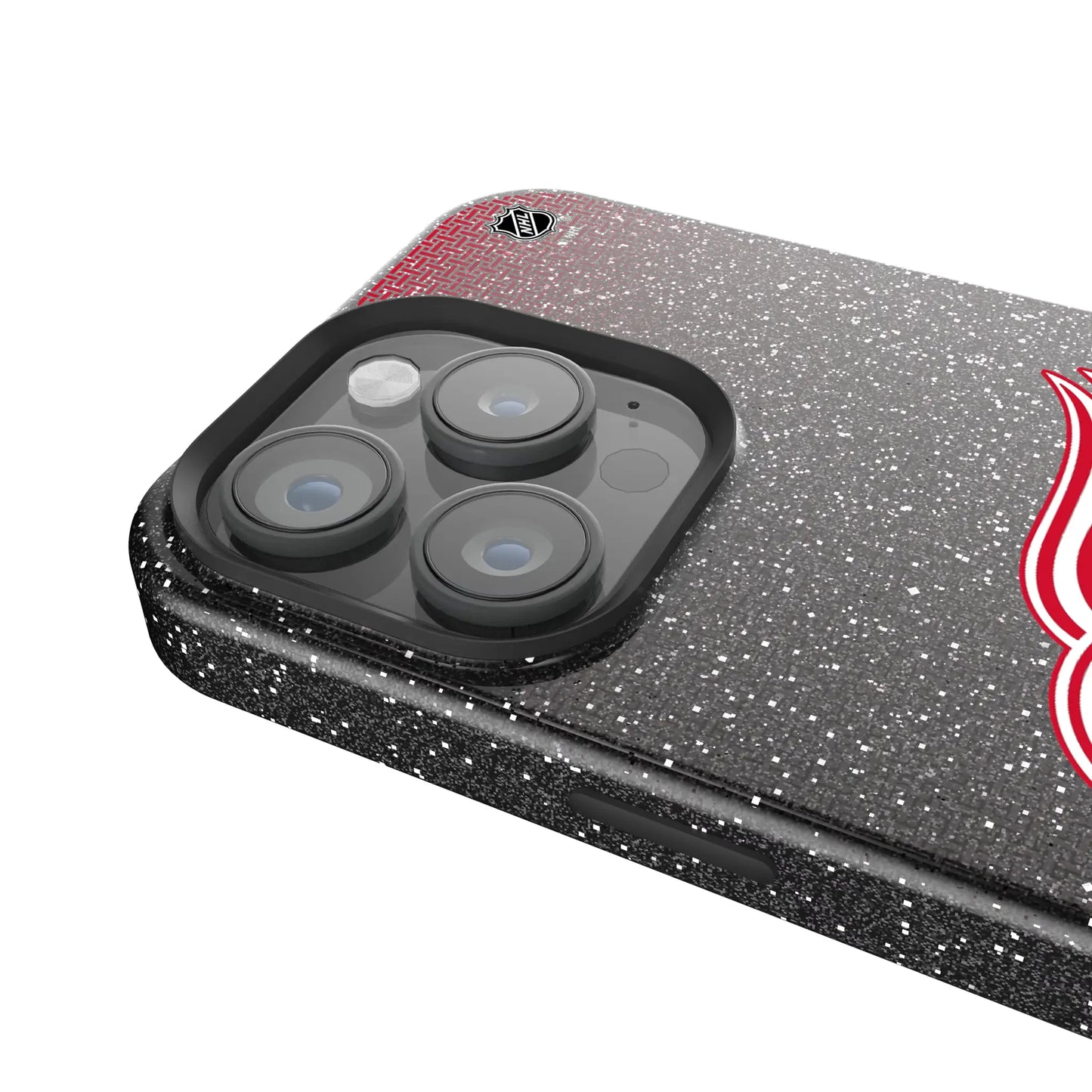 Detroit Red Wings Linen Black Bling Phone Case for Apple iPhone