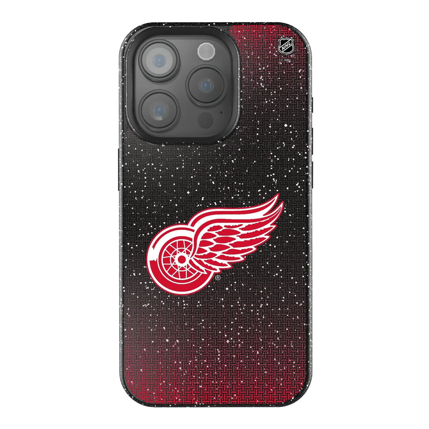 Detroit Red Wings Linen Black Bling Phone Case for Apple iPhone