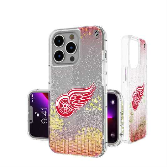 Detroit Red Wings Linen Glitter Phone Case for Apple iPhone