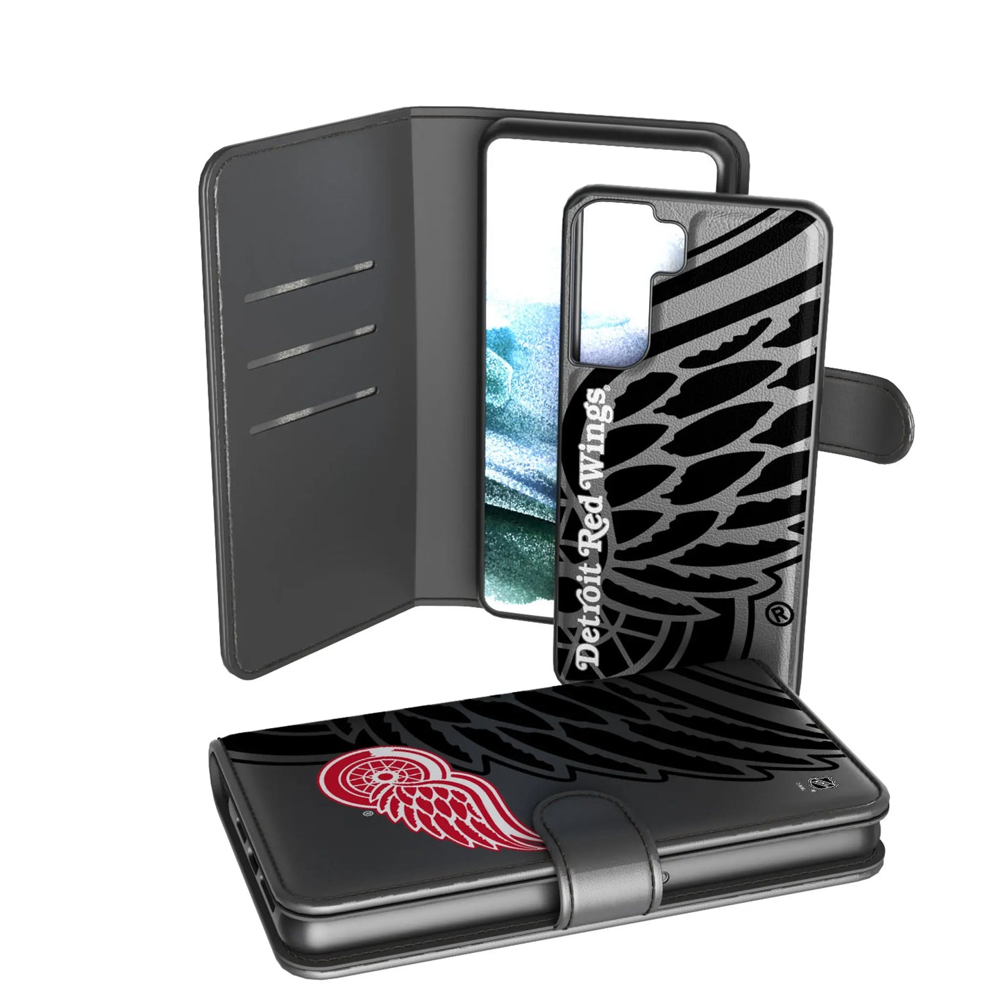 Detroit Red Wings Monocolor Tilt Wallet Phone Case for Apple iPhone
