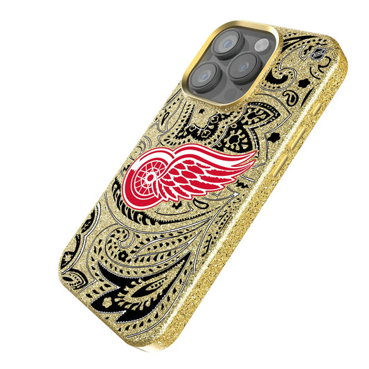 Detroit Red Wings Paisley Bling Phone Case for Apple iPhone