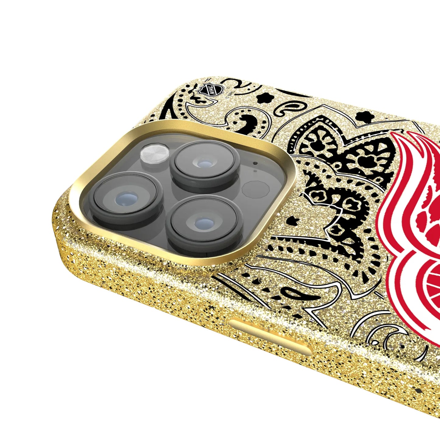 Detroit Red Wings Paisley Bling Phone Case for Apple iPhone