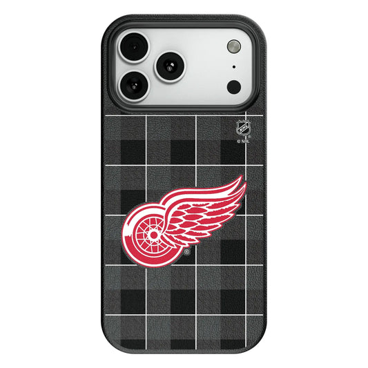 Detroit Red Wings Plaid MagSafe Compatible Phone Case for Apple iPhone