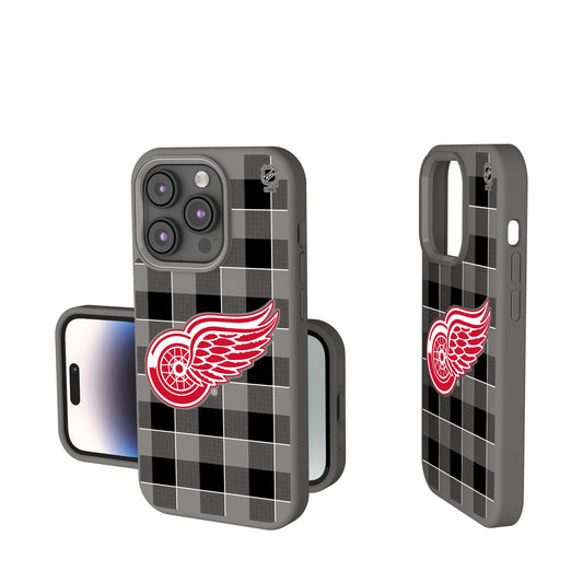 Detroit Red Wings Plaid Soft Touch Phone Case for Apple iPhone
