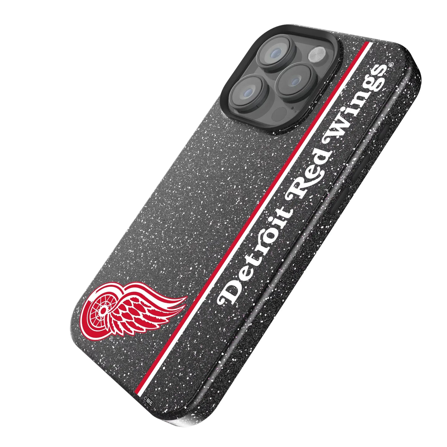 Detroit Red Wings Sidebar Black Bling Phone Case for Apple iPhone