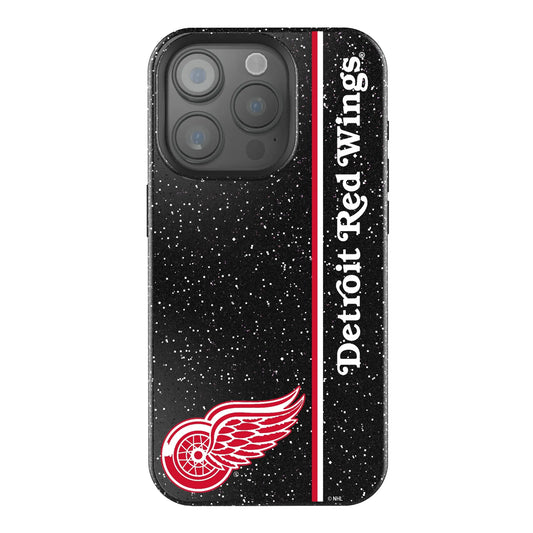 Detroit Red Wings Sidebar Black Bling Phone Case for Apple iPhone
