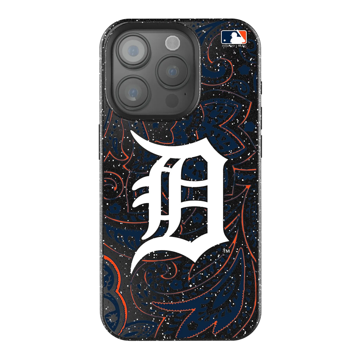 Detroit Tigers Paisley Black Bling Phone Case for Apple iPhone