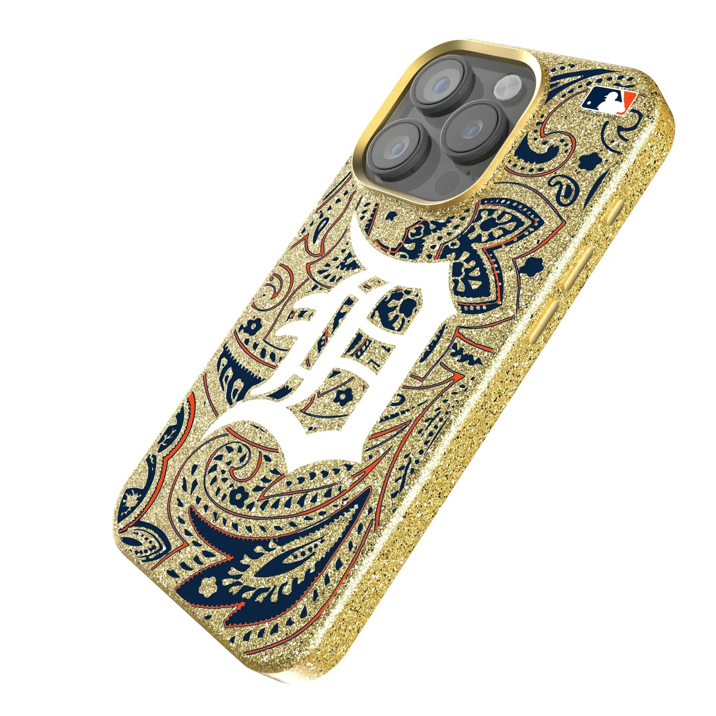 Detroit Tigers Paisley Bling Phone Case for Apple iPhone