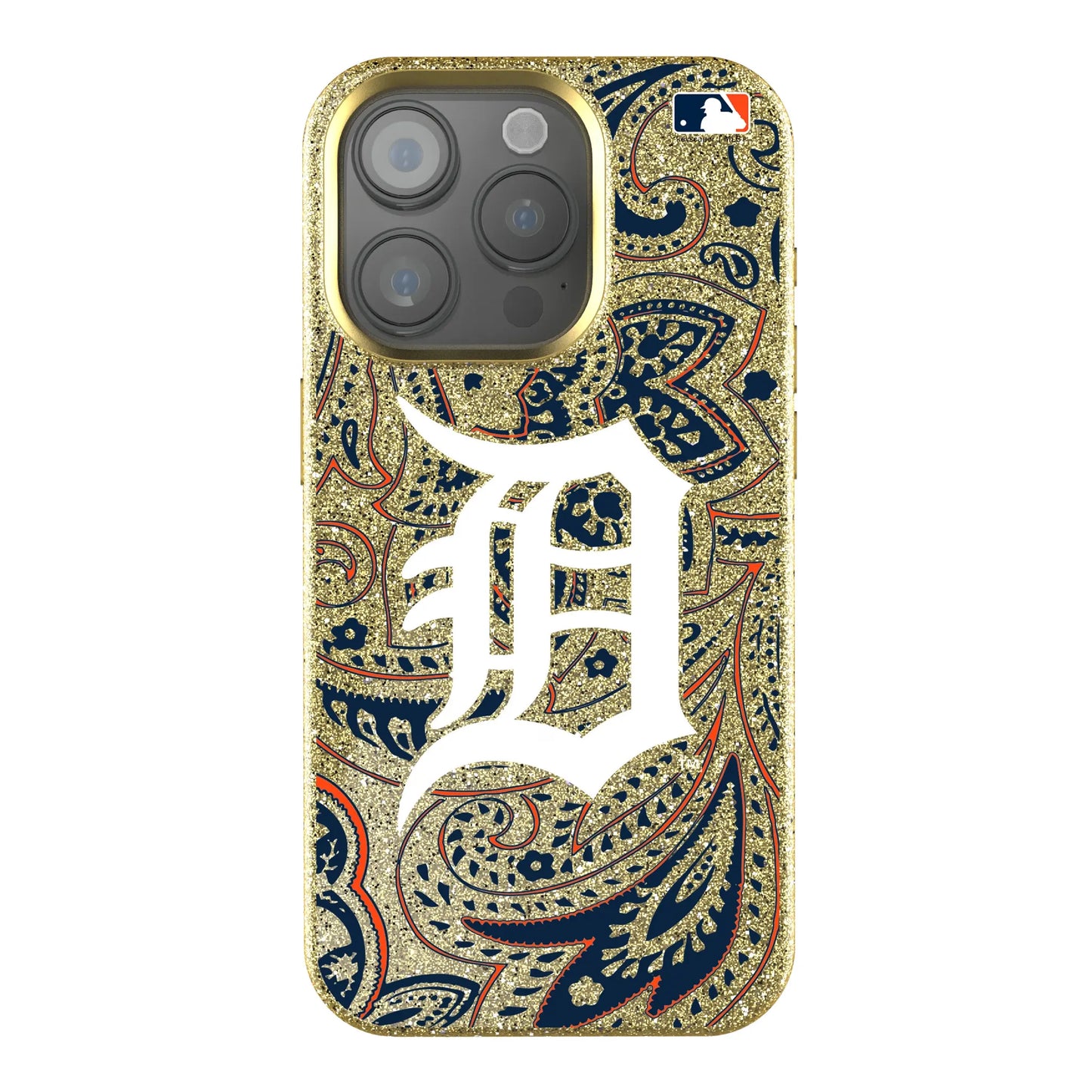 Detroit Tigers Paisley Bling Phone Case for Apple iPhone