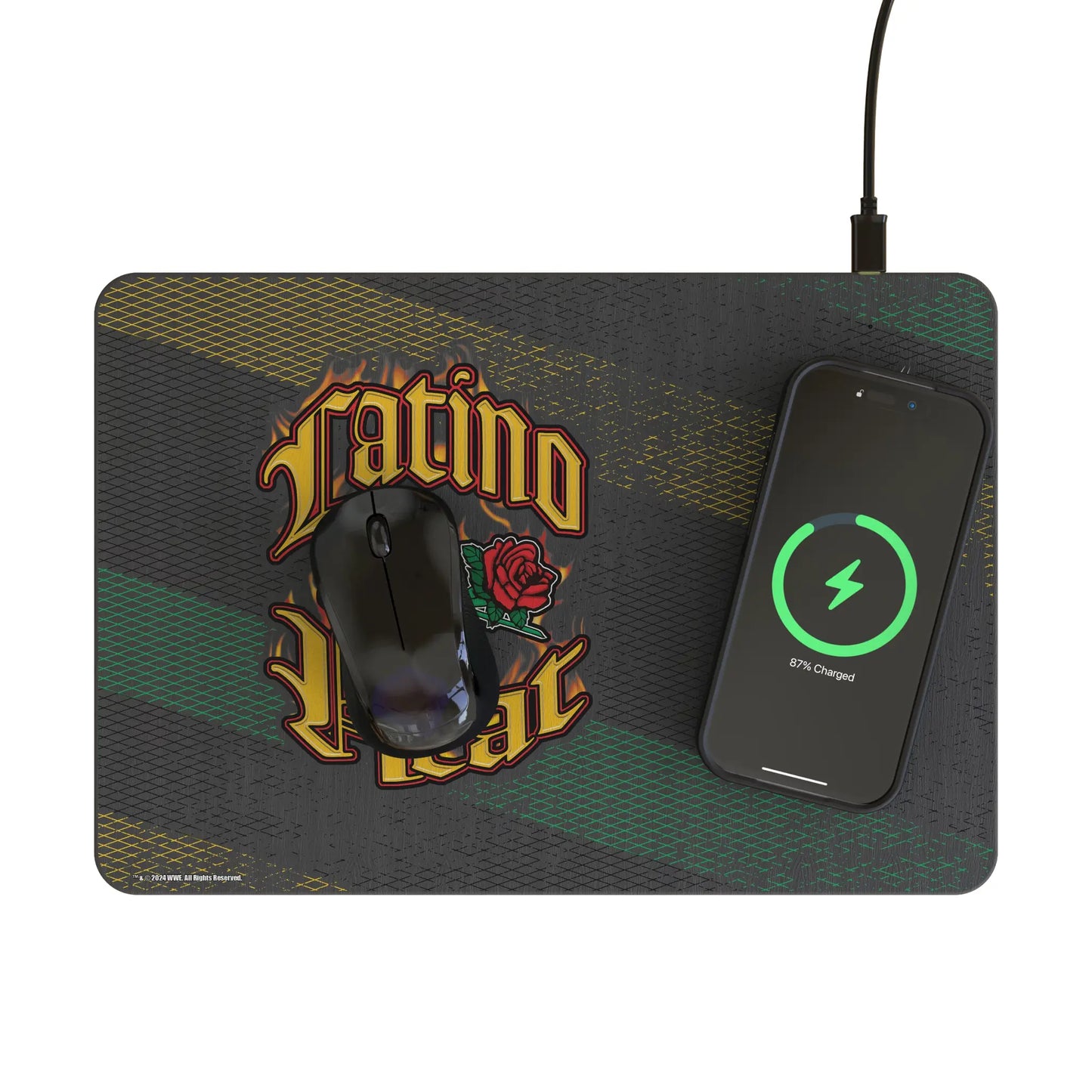 Eddie Guerrero Steel 15-Watt Wireless Charger and Mouse Pad