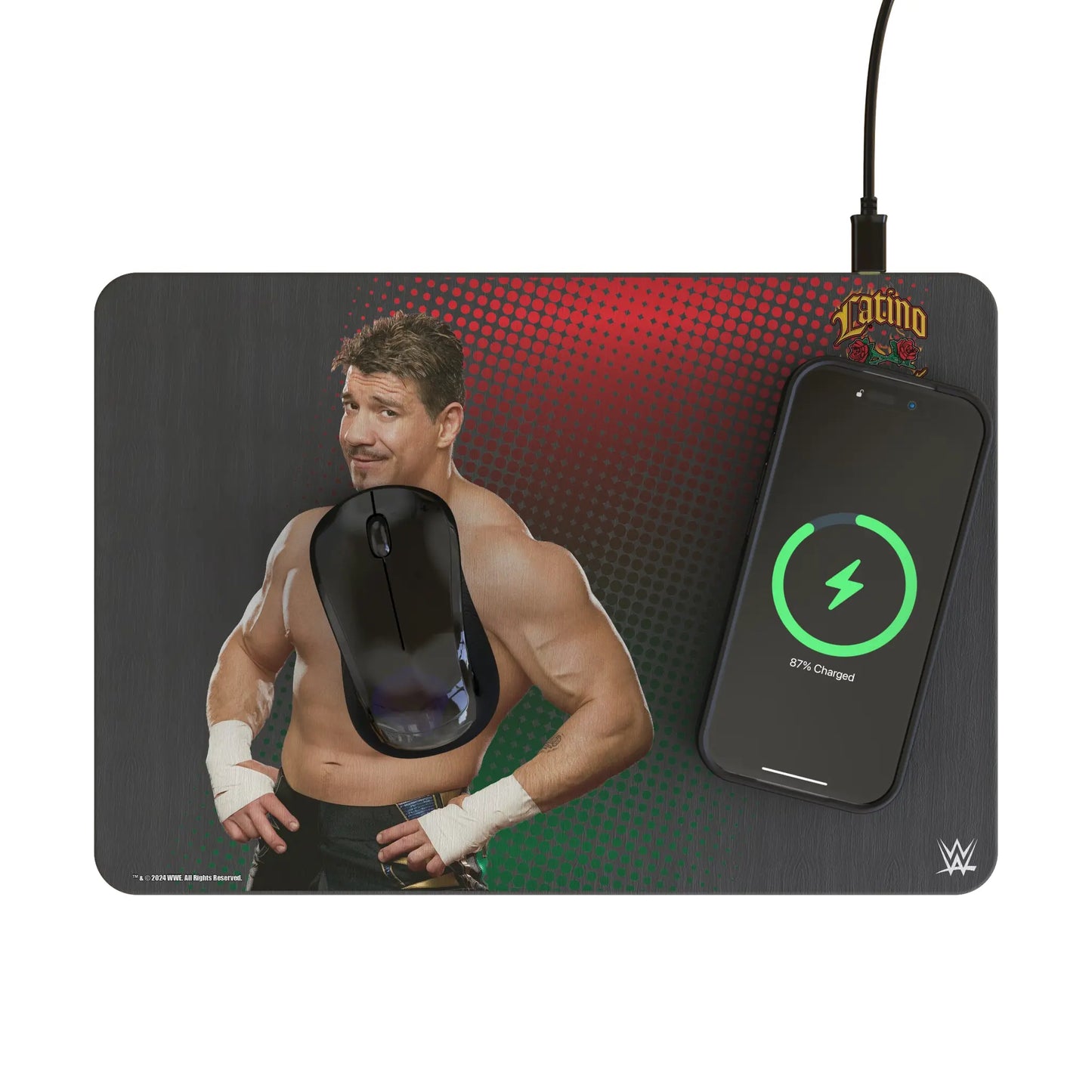 Eddie Guerrero Superstar 15-Watt Wireless Charger and Mouse Pad