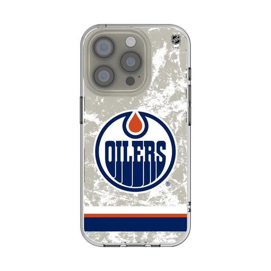 Edmonton Oilers Ice Stripe Clear Phone Case for Apple iPhone