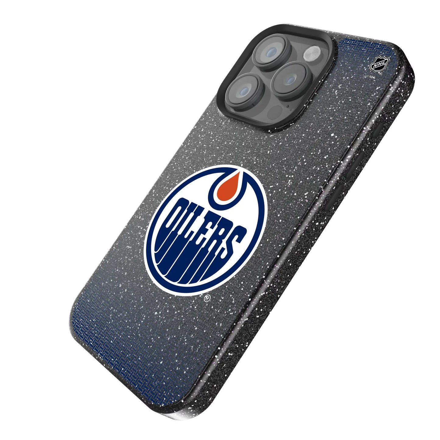 Edmonton Oilers Linen Black Bling Phone Case for Apple iPhone
