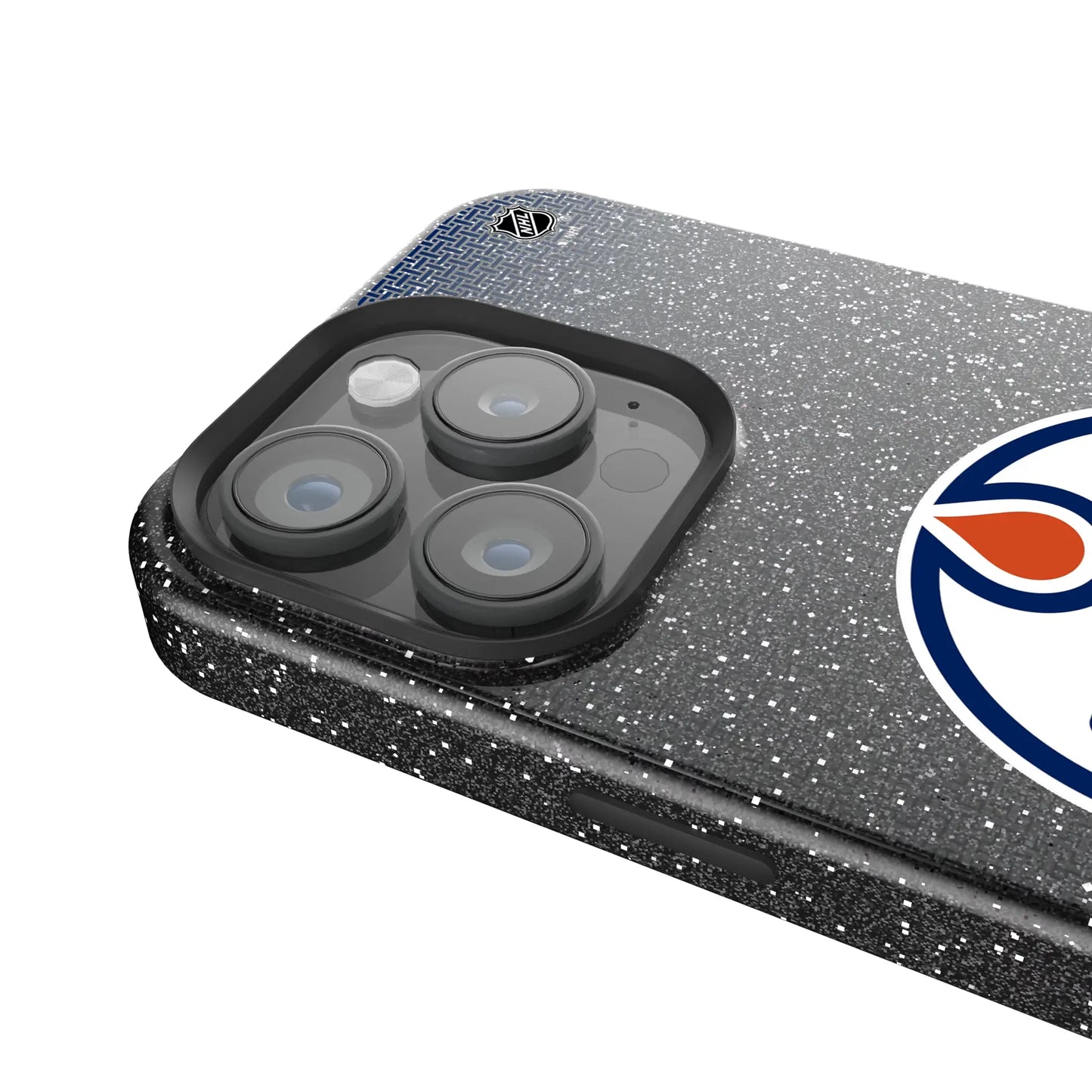 Edmonton Oilers Linen Black Bling Phone Case for Apple iPhone
