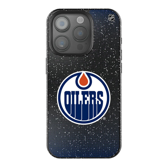 Edmonton Oilers Linen Black Bling Phone Case for Apple iPhone