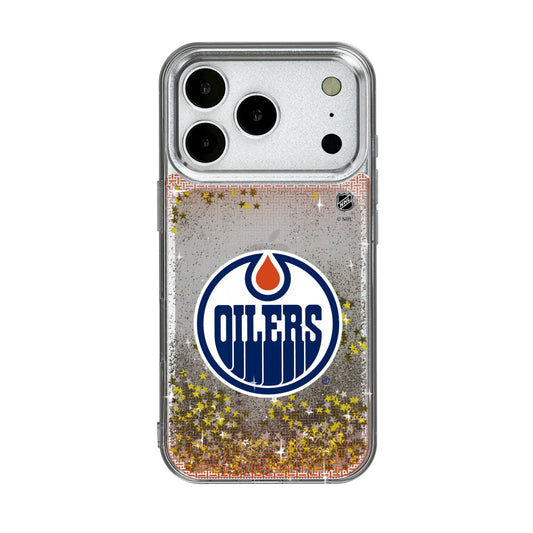 Edmonton Oilers Linen Glitter Phone Case for Apple iPhone