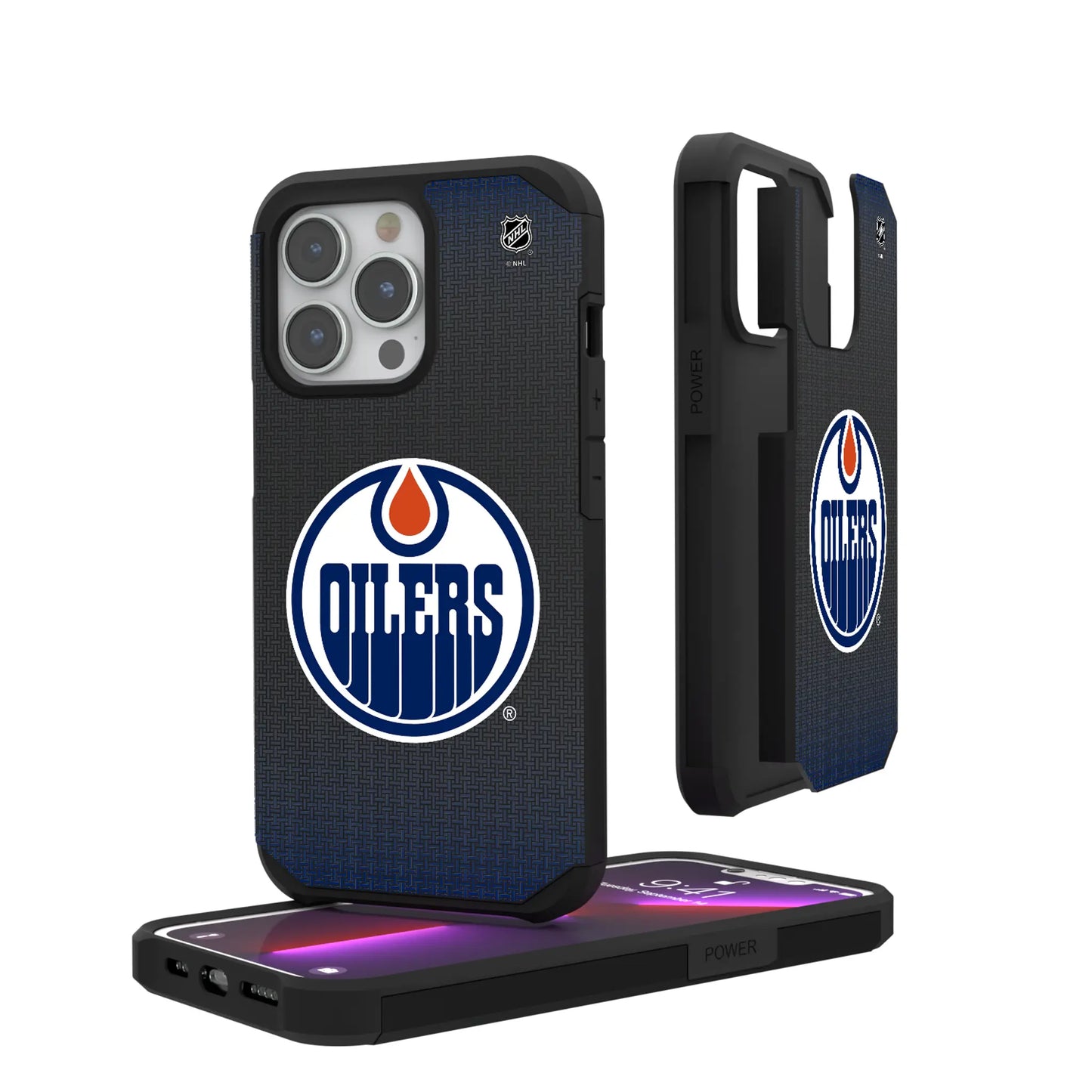 Edmonton Oilers Linen Rugged Phone Case for Apple iPhone