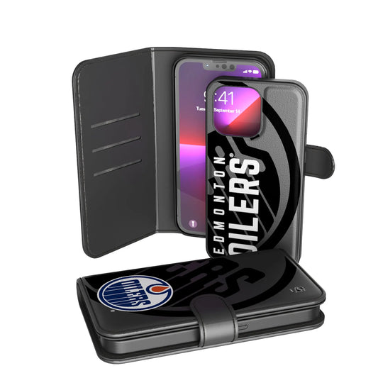 Edmonton Oilers Monocolor Tilt Wallet Phone Case for Apple iPhone