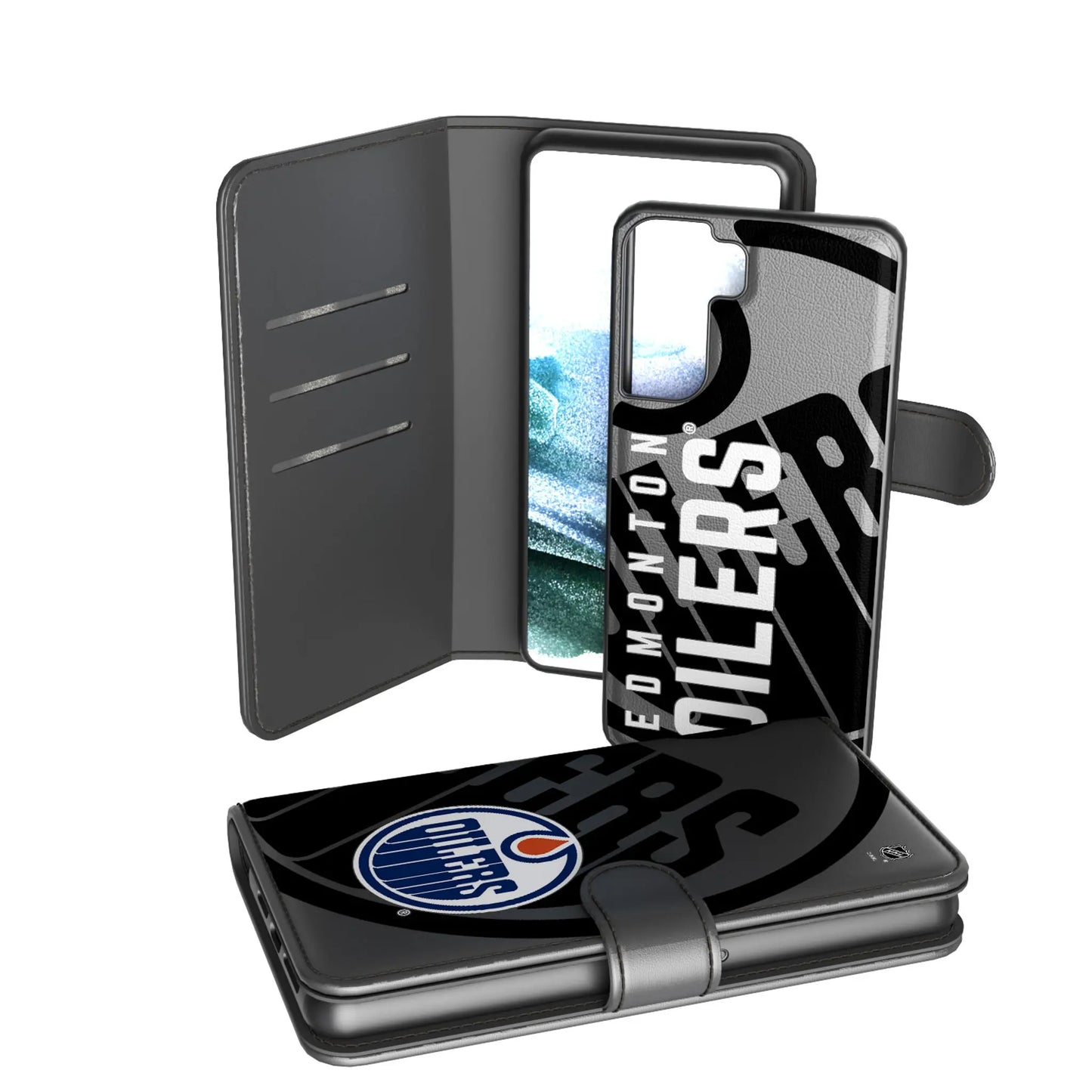 Edmonton Oilers Monocolor Tilt Wallet Phone Case for Apple iPhone