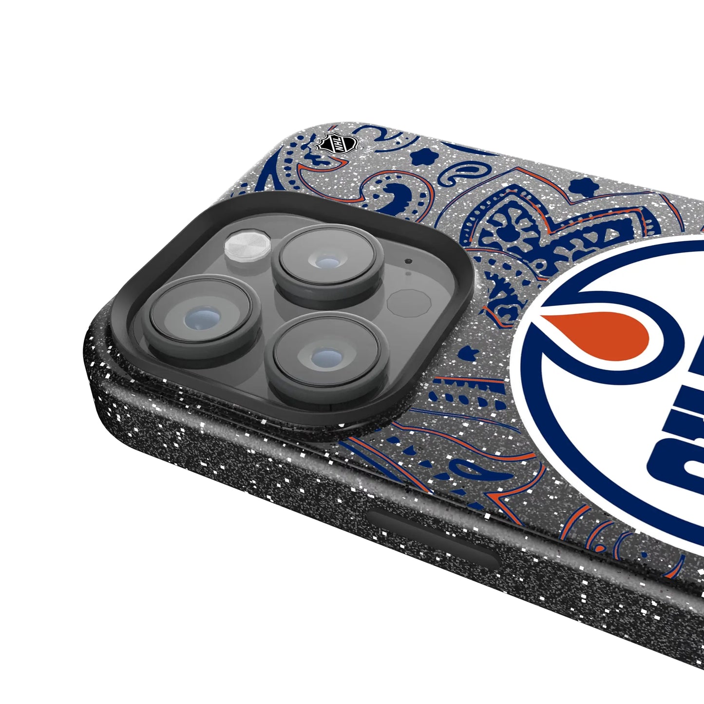 Edmonton Oilers Paisley Black Bling Phone Case for Apple iPhone