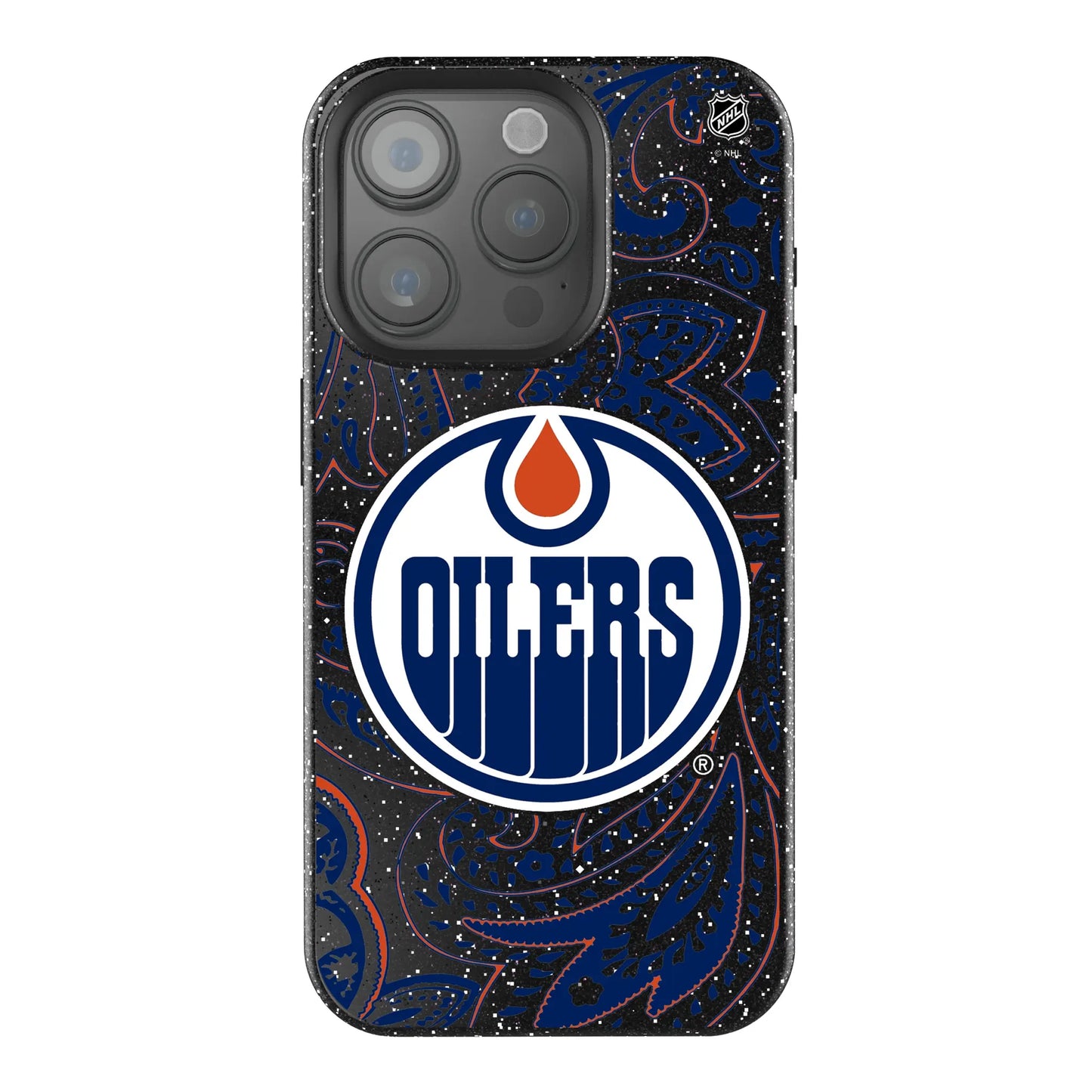 Edmonton Oilers Paisley Black Bling Phone Case for Apple iPhone