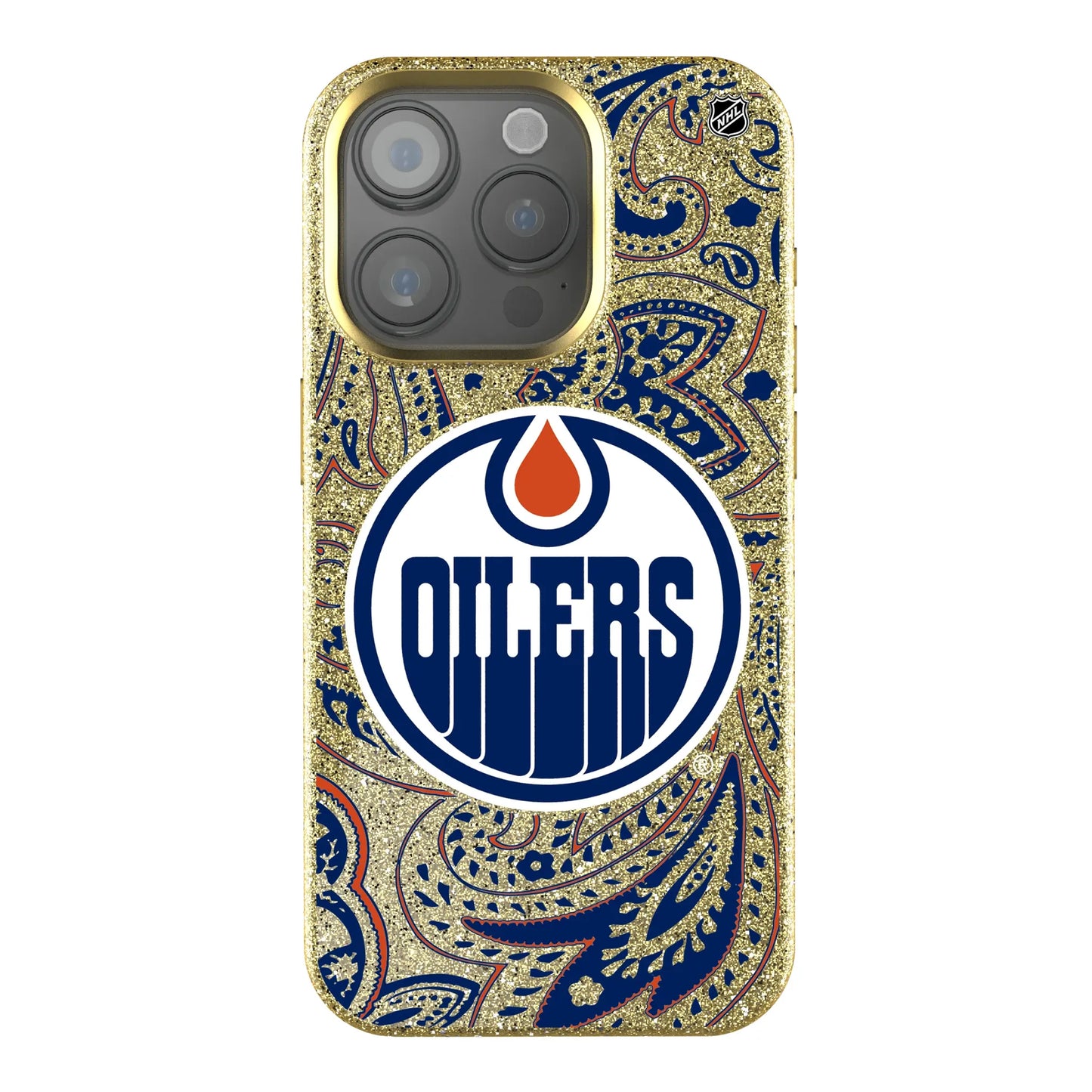 Edmonton Oilers Paisley Bling Phone Case for Apple iPhone