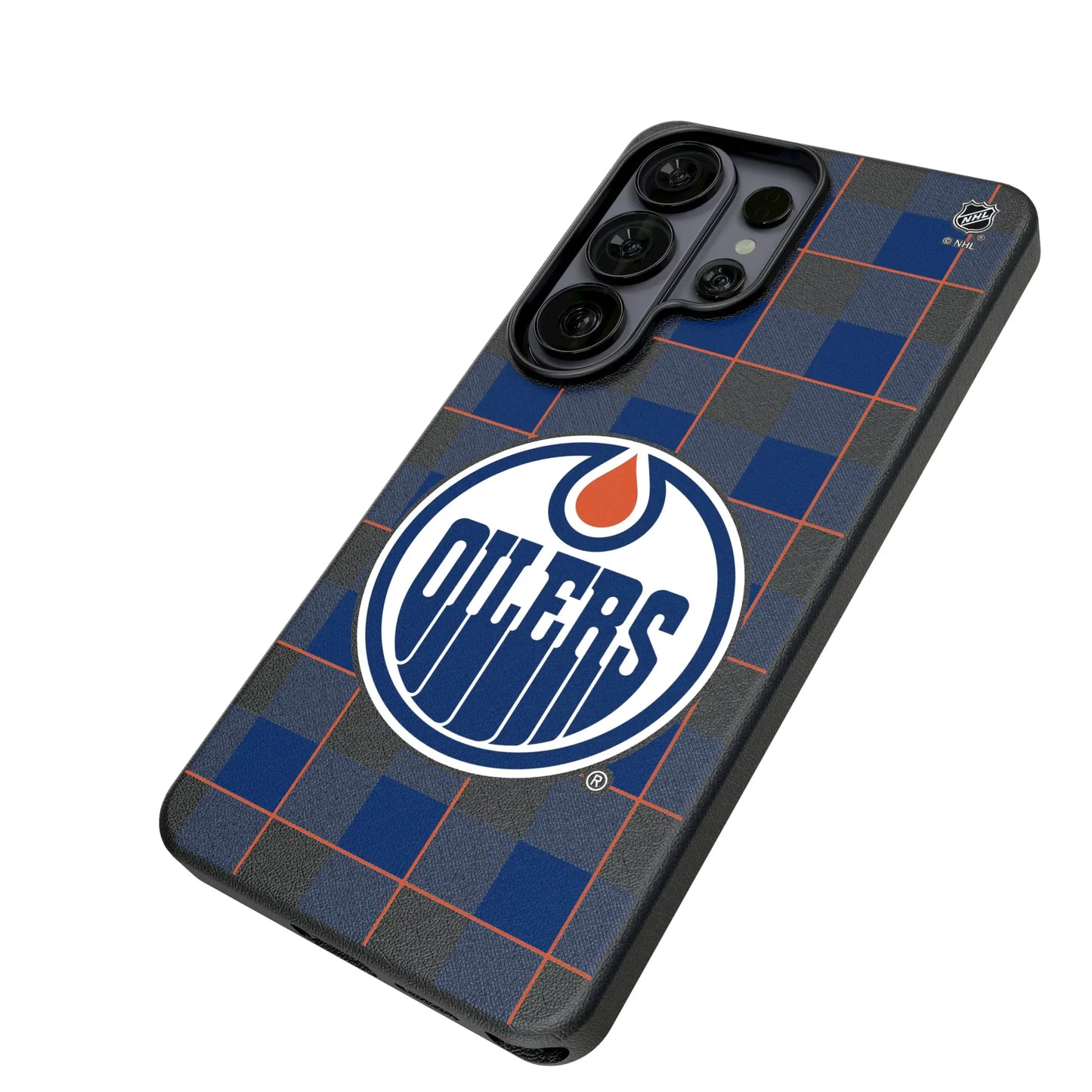 Edmonton Oilers Plaid MagSafe Compatible Phone Case for Samsung Galaxy
