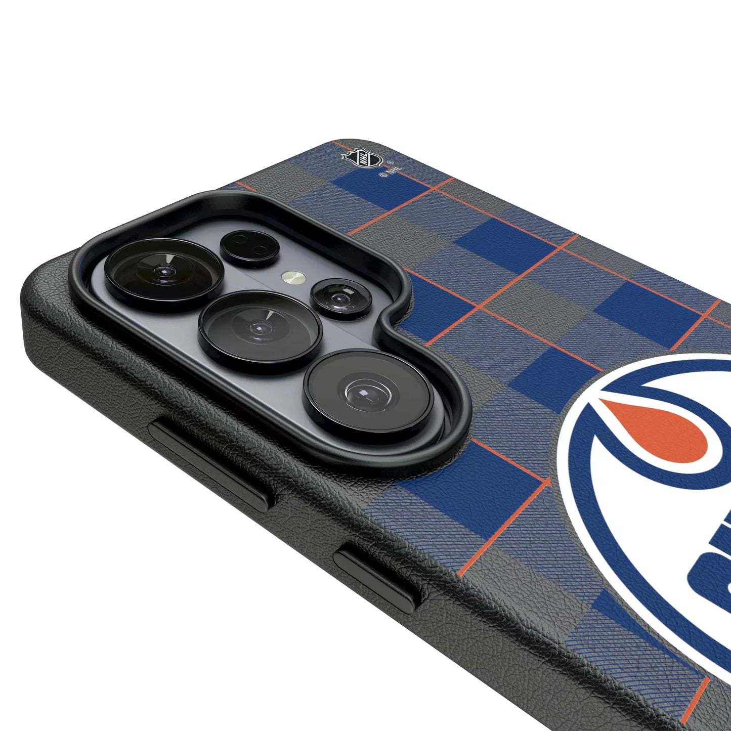 Edmonton Oilers Plaid MagSafe Compatible Phone Case for Samsung Galaxy
