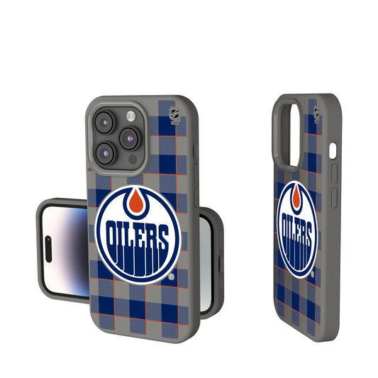 Edmonton Oilers Plaid Soft Touch Phone Case for Apple iPhone