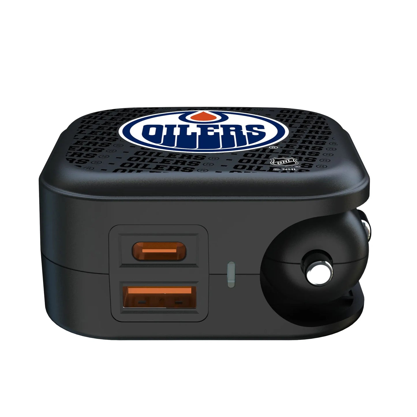 Edmonton Oilers Text Backdrop 2 in 1 USB A/C Charger