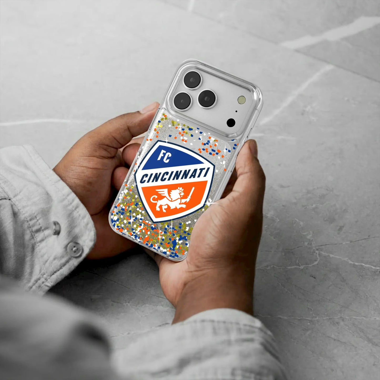 FC Cincinnati Confetti Glitter Phone Case for Apple iPhone