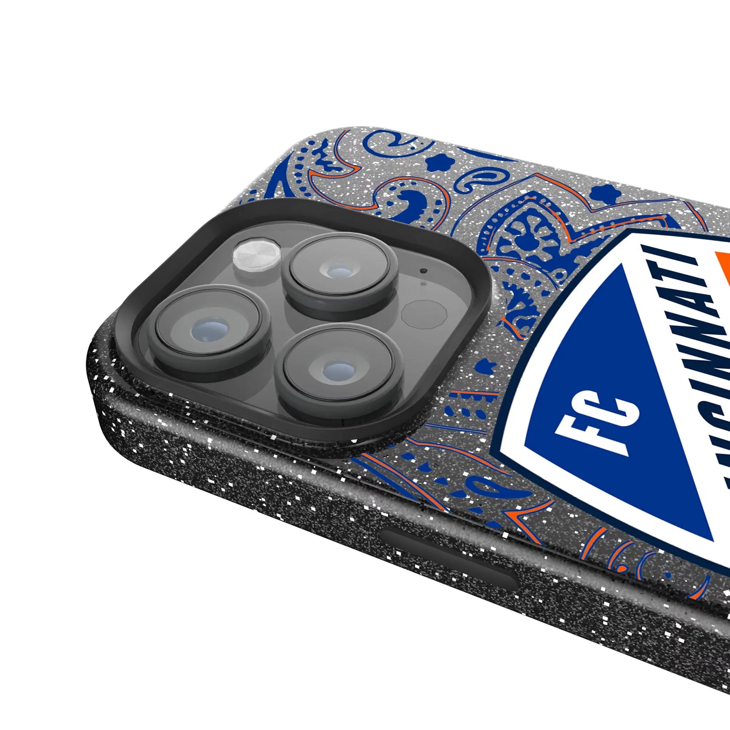 FC Cincinnati Paisley Black Bling Phone Case for Apple iPhone