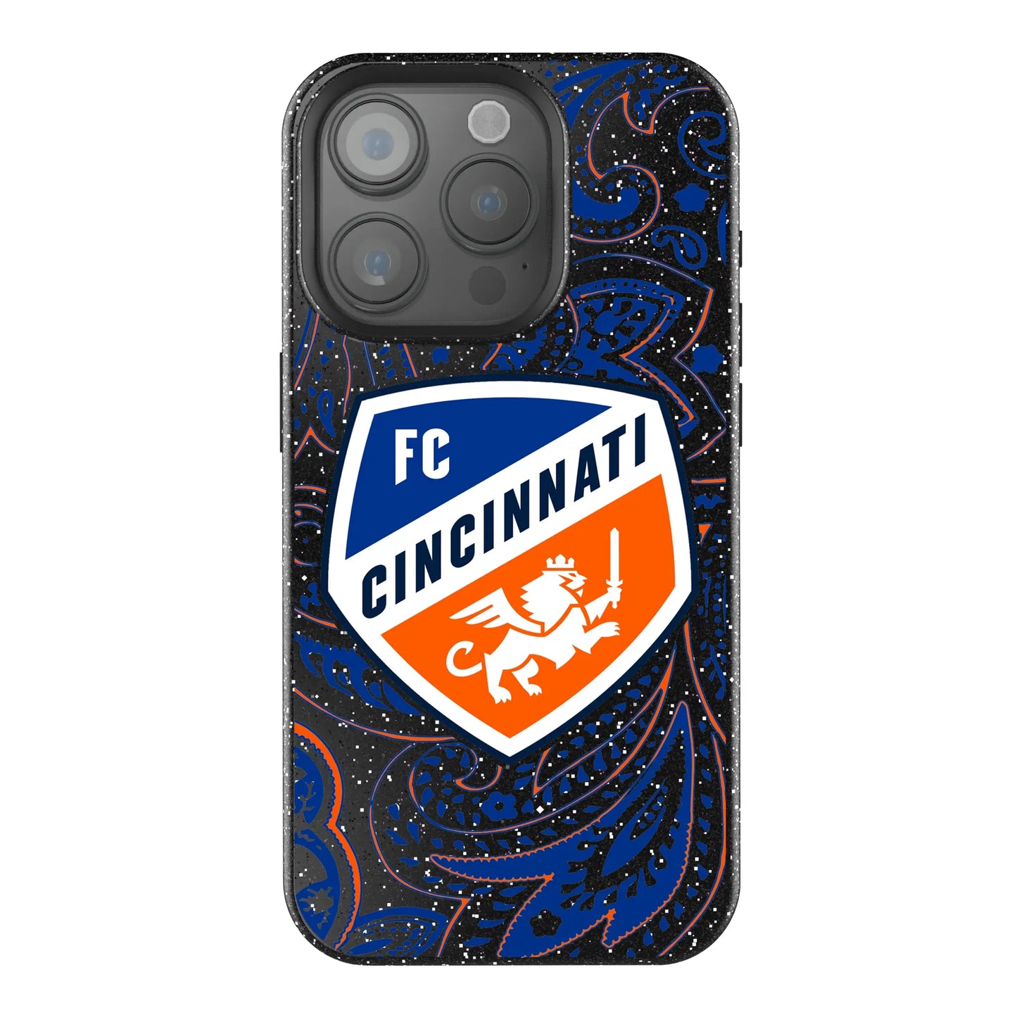 FC Cincinnati Paisley Black Bling Phone Case for Apple iPhone