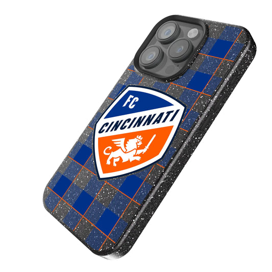 FC Cincinnati Plaid Black Bling Phone Case for Apple iPhone