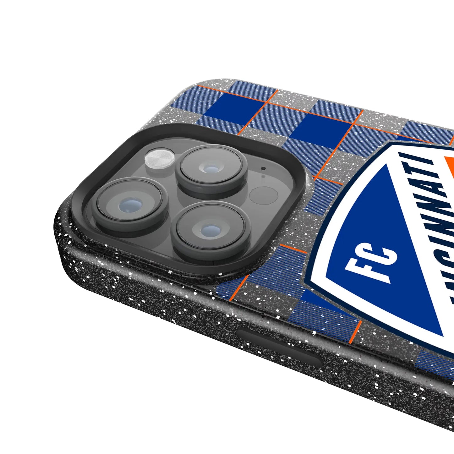 FC Cincinnati Plaid Black Bling Phone Case for Apple iPhone