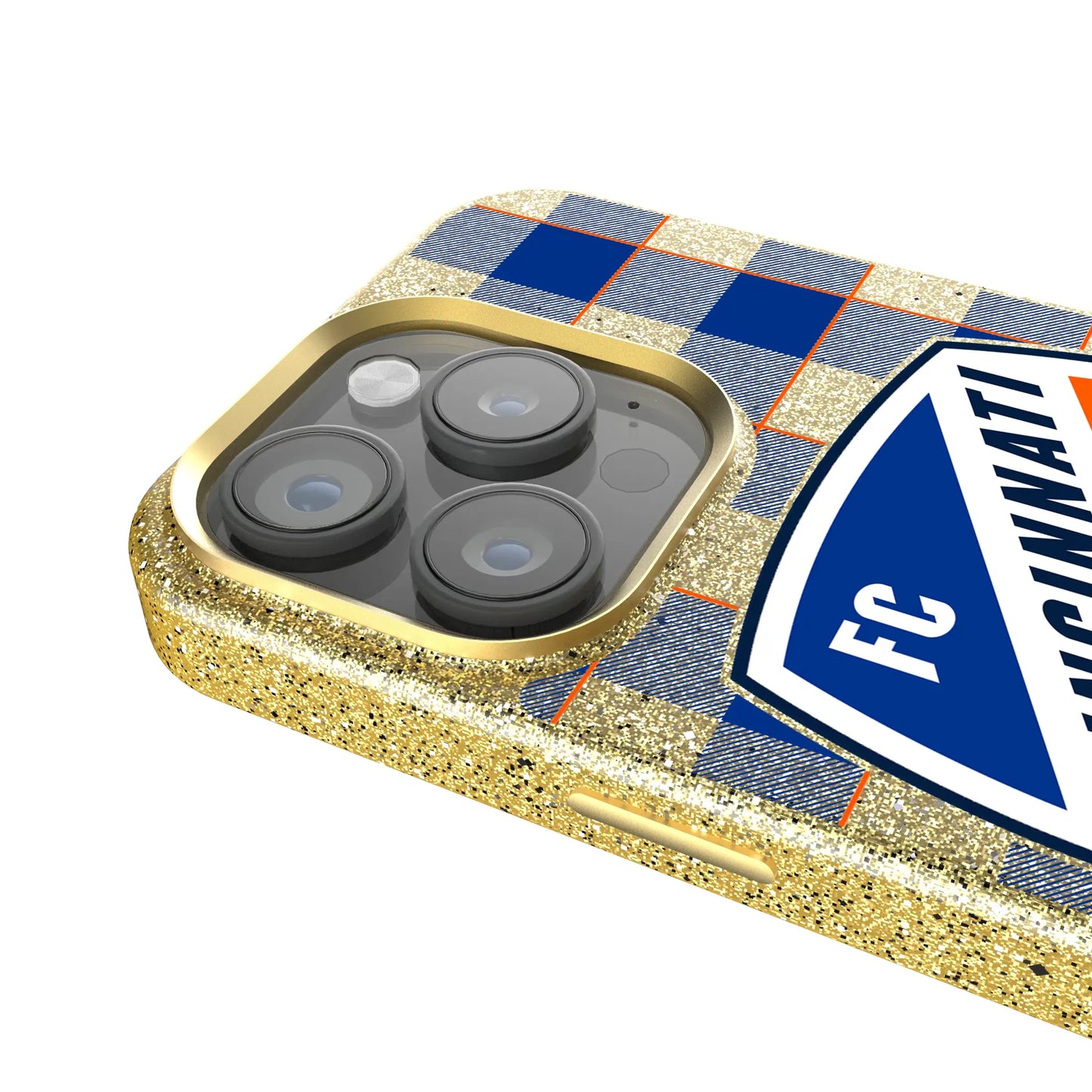 FC Cincinnati Plaid Bling Phone Case for Apple iPhone