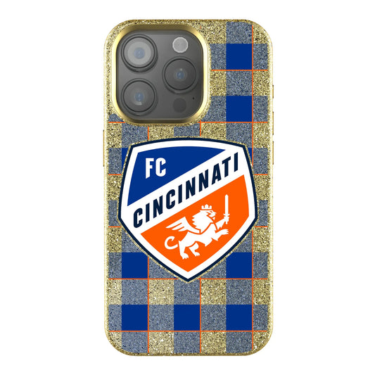 FC Cincinnati Plaid Bling Phone Case for Apple iPhone