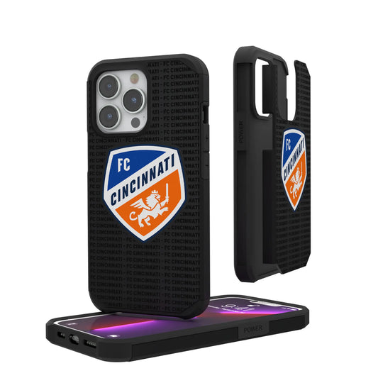FC Cincinnati Text Backdrop Rugged Phone Case for Apple iPhone