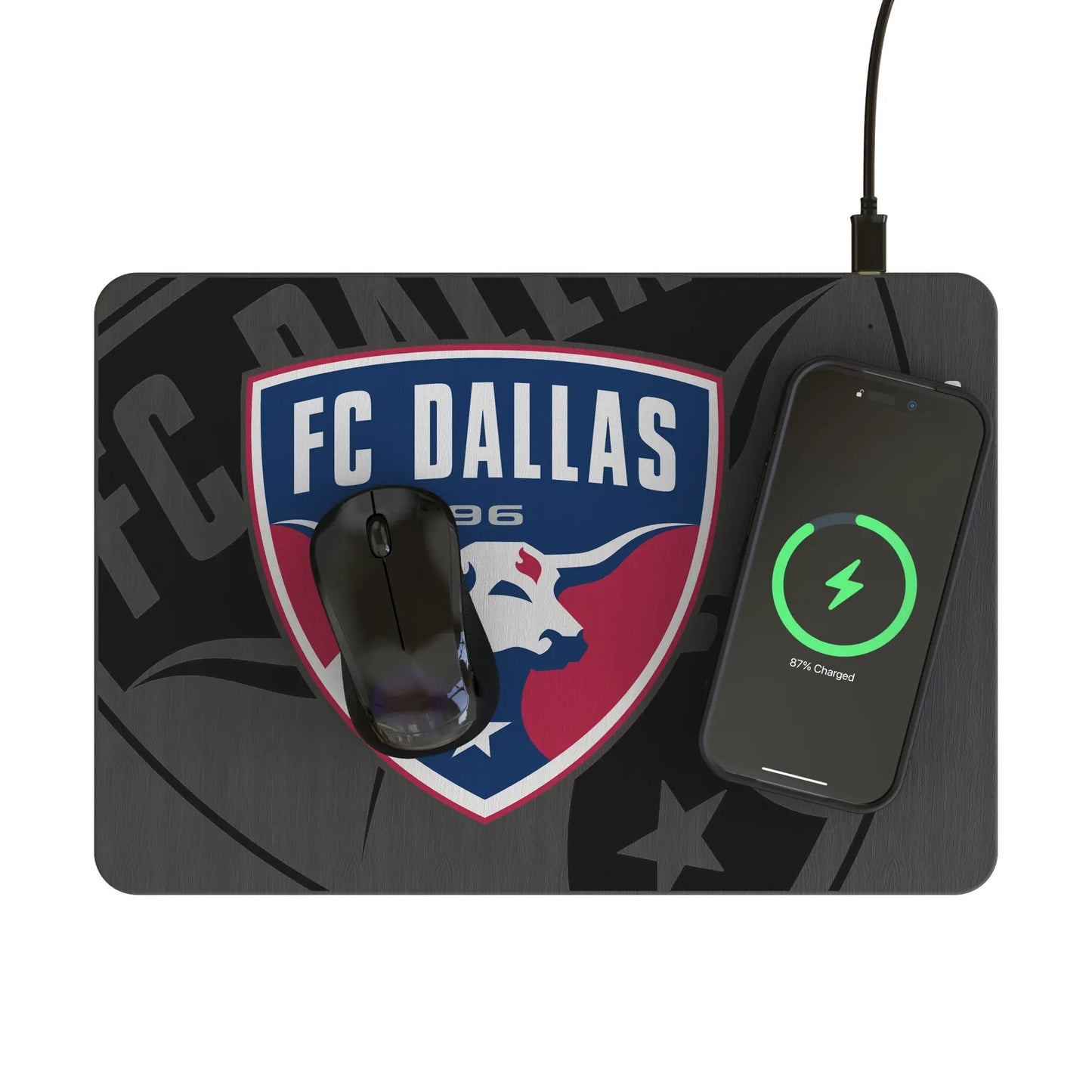 FC Dallas Monocolor Tilt 15-Watt Wireless Charger and Mouse Pad