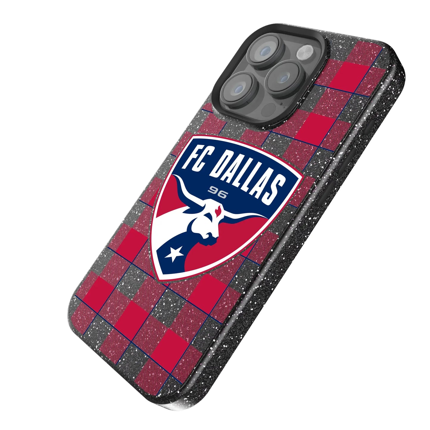 FC Dallas Plaid Black Bling Phone Case for Apple iPhone