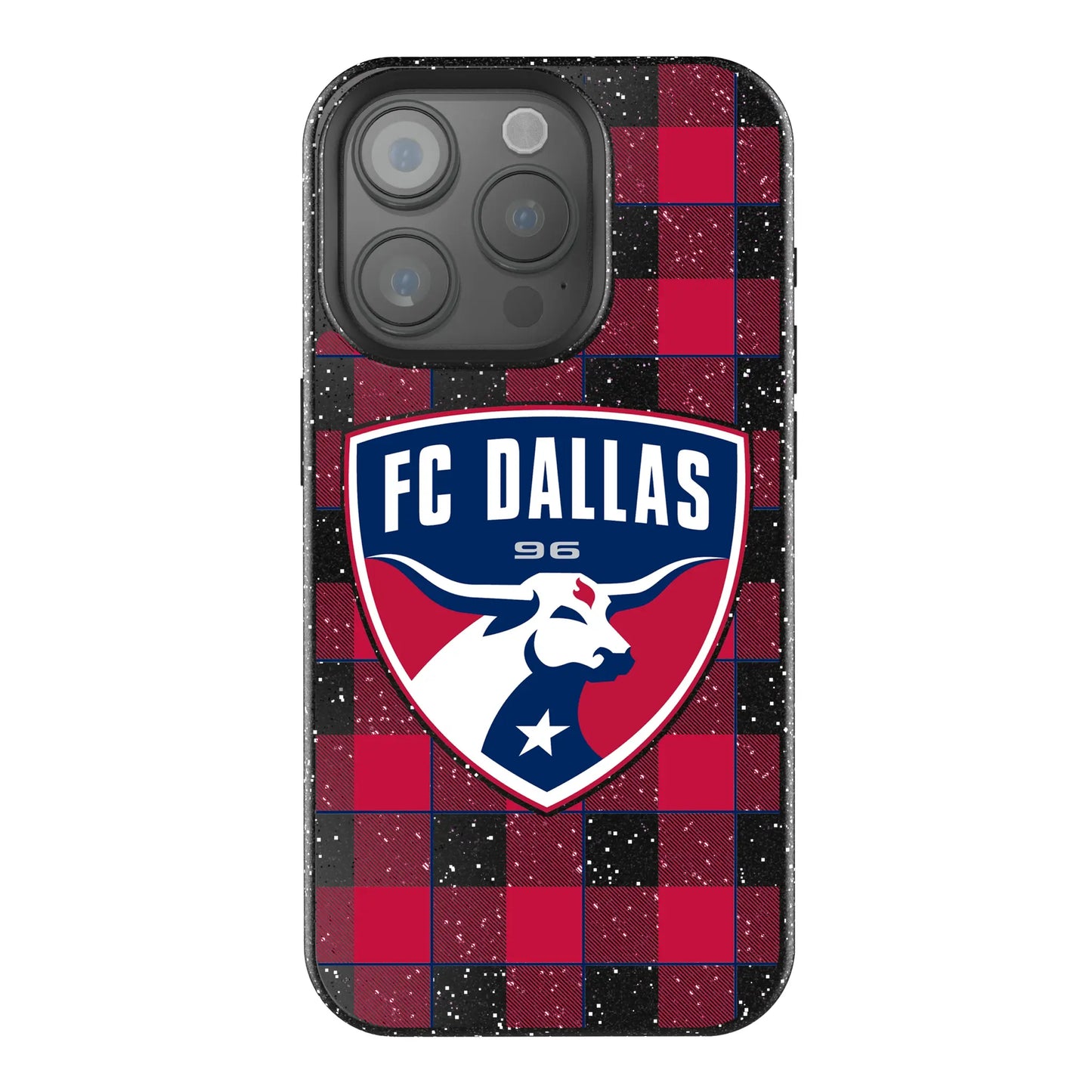 FC Dallas Plaid Black Bling Phone Case for Apple iPhone