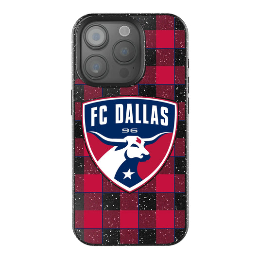 FC Dallas Plaid Black Bling Phone Case for Apple iPhone