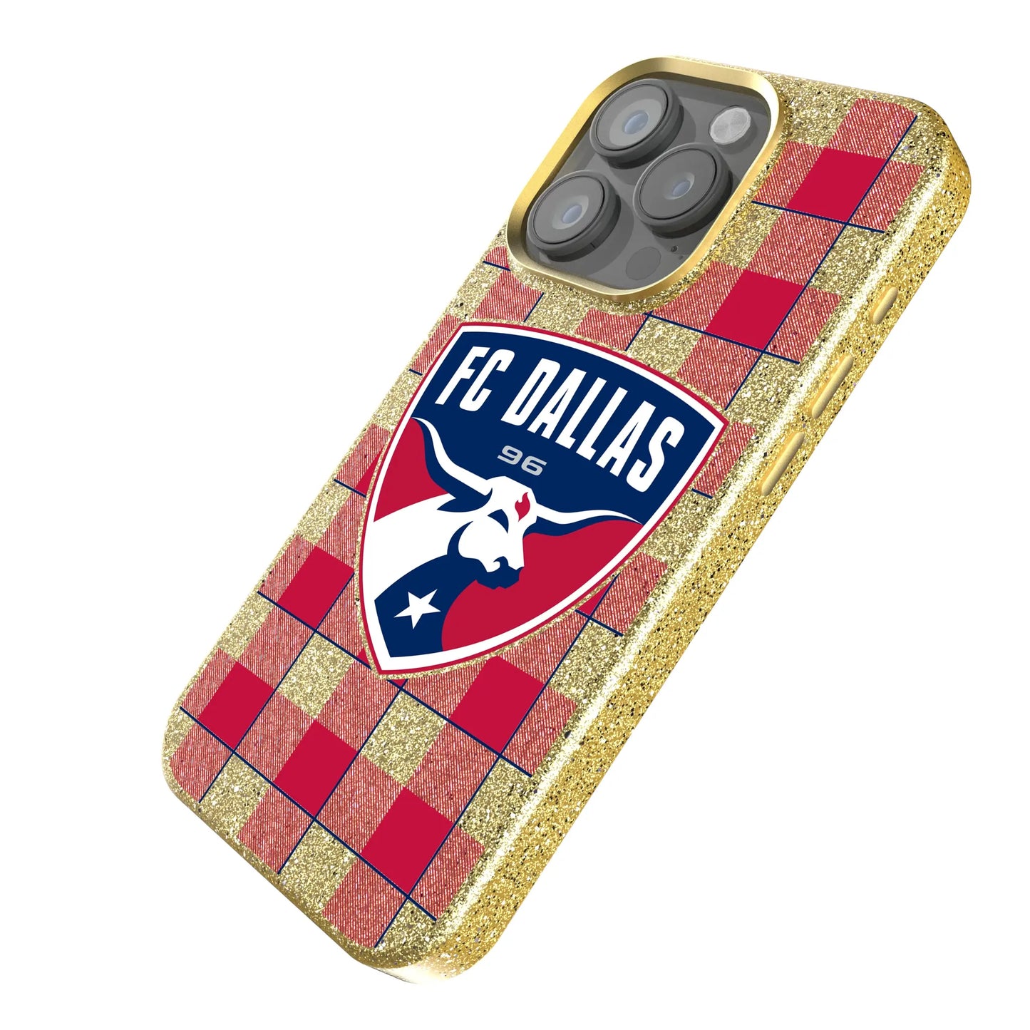 FC Dallas Plaid Bling Phone Case for Apple iPhone